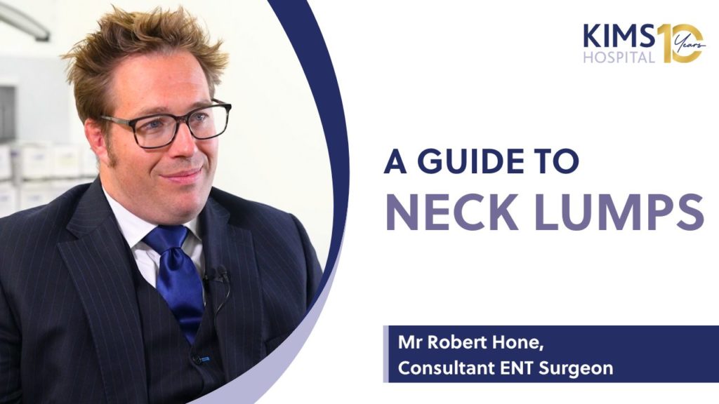 Video thumbnail of ENT consultant Mr. Robert Hone sharing medical insights on the causes of various neck lumps.