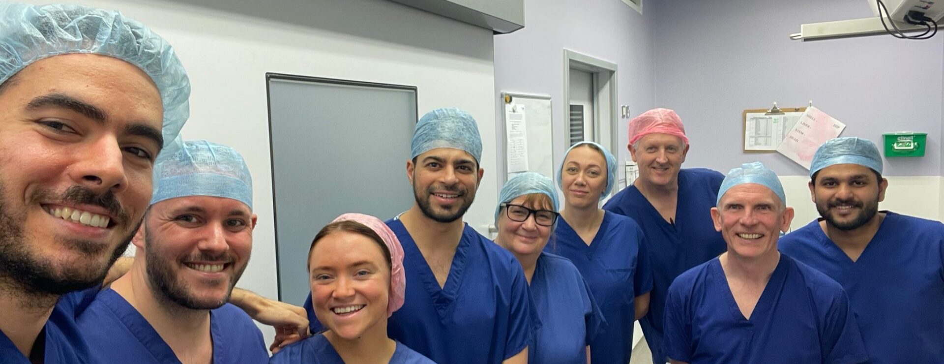team after same day hip replacement surgery